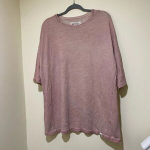 Men’s Surfer Skater Pink faded wash Ninth Hall baggy shirt sleeve t-shirt size L